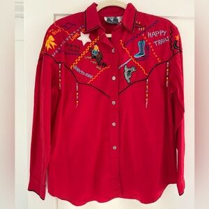 Vintage Embroidered Cowgirl Shirt